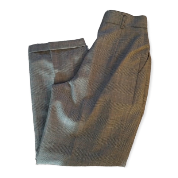 Vintage Academia 100% Wool Breamar High Waisted Pleated Plaid Lined Trousers S 6 - Picture 1 of 11